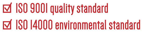ISO 9001 quality standard. ISO 14000 environmental standard